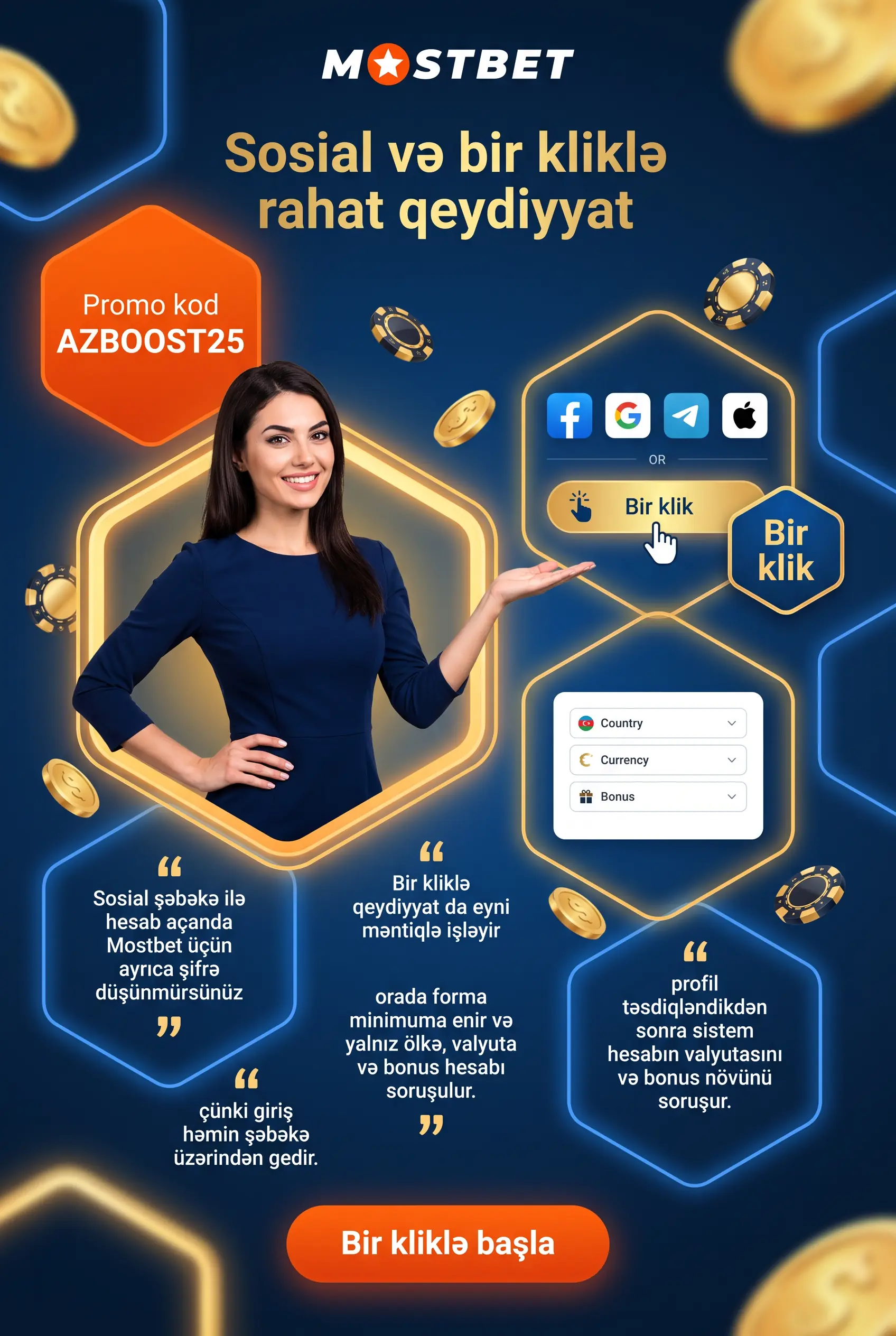 Sosial şəbəkələr və bir kliklə qeydiyyat